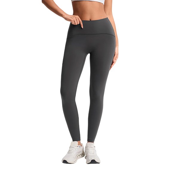 Women's High Waisted Yoga Pants with Pockets – Tummy Control Leggings for Running, Gym, Fitness & Casual Wear, Stretchy Workout Tights(Grey,8)