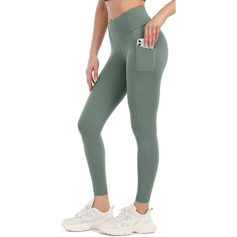 Women's High Waisted Yoga Pants with Pockets Yoga Tight Workout Leggings 