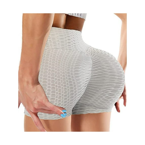 Women's High Waisted Yoga Shorts Ruched Butt Lifting Textured Shorts Tummy Control Tie Dye Beach Hot Pants