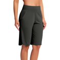 thumbnail image 1 of Women's High Waisted Yoga Shorts with Pockets 2026 Summer Casual Knee Length Comfy Breathable Workout Running Athletic Beach Shorts, 1 of 6