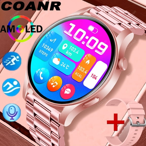Women's High-end Smartwatch, 1.46 High-definition Display Screen, Pure Touch Screen, Music Control Alarm Clock Reminder, Multiple Dials. The Best Gift for Friends Is