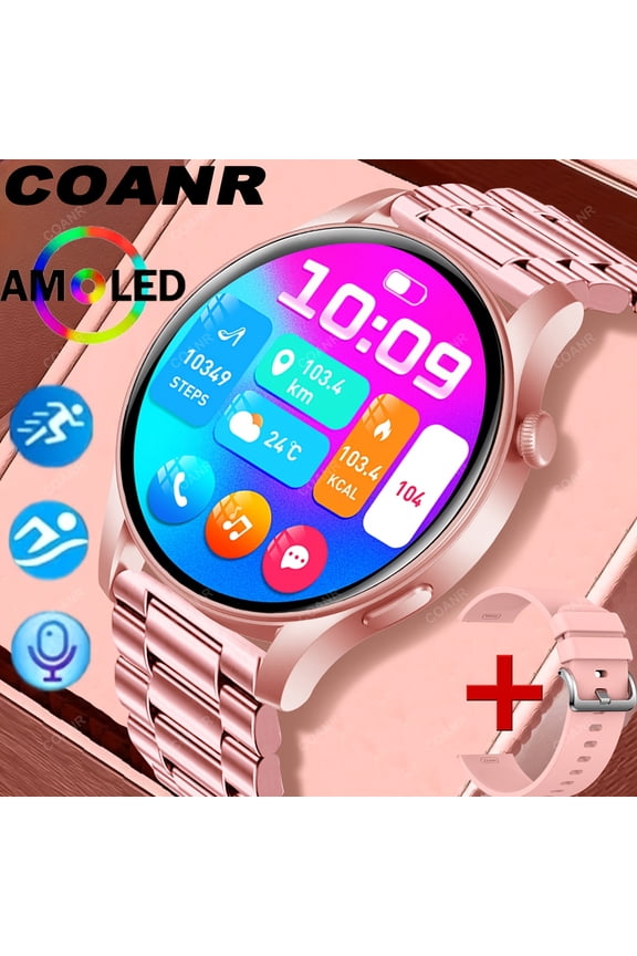 Women's High-end Smartwatch, 1.46 High-definition Display Screen, Pure Touch Screen, Music Control Alarm Clock Reminder, Multiple Dials. The Best Gift for Friends Is