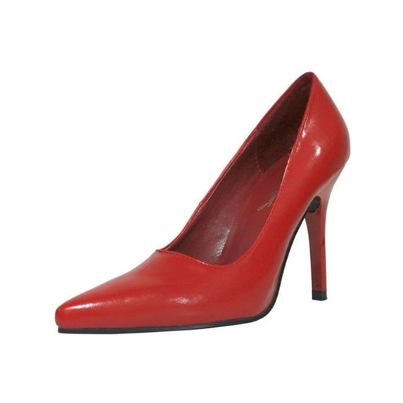Women's Highest Heel Shoes 4" Classic Plain Pump - Red Kid PU