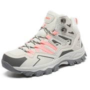 Gexuosn Hiking Boots Women Outdoor Breathable Walking Lightweight Backpacking Non-Slip Hiking Shoes,Gray Pink