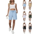thumbnail image 1 of Women's Hiking Cargo Shorts Lightweight Quick Dry Summer Casual Athletic Shorts Camping Travel Pockets by Yigetop White 2XL, 1 of 7