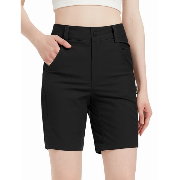 Women's Hiking Cargo Shorts with Pockets 8 Inches Water Resistant Outdoor Summer Shorts Quick Dry Lightweight