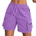 thumbnail image 1 of Women's Hiking Cargo Shorts with Pockets Drawstring Elastic Waist Lightweight Shorts for Women Golf Casual Summer Bottoms, 1 of 6