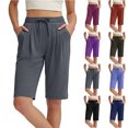 thumbnail image 1 of Women's Hiking Cargo Shorts with Pockets Quick Dry Lightweight Shorts for Women Golf Casual Summer Shorts,Gray XXXL, 1 of 8