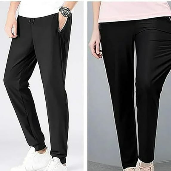 Women's Hiking Cargo Sweatpants Quick Dry Lightweight Waterproof Travel Outdoor Active Pants with Zipper Pockets (Large, Black)