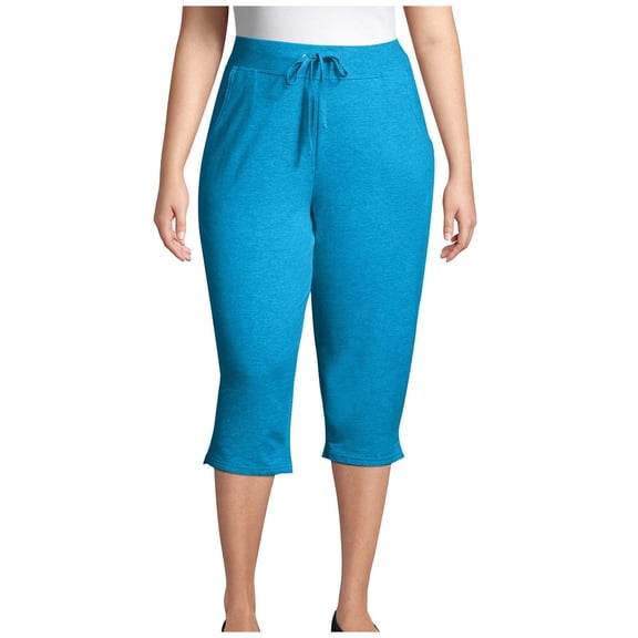 Women's Hiking Pants New Solid Oversized Casual Capris for Women Plus Size Drawstring Capris Sweatpants Workout Cropped Trousers Linen Pants for Women Blue 5XL
