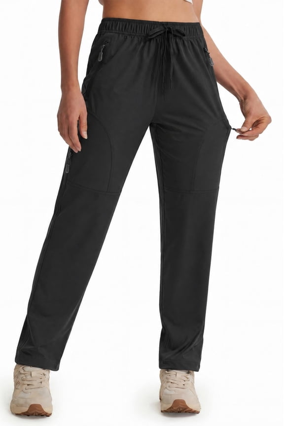 Women's Hiking Pants-29" Lightweight Quick Dry Sweatpants Casual Safari Work Travel Outdoor Clothes Black(Size XS-XXXL)