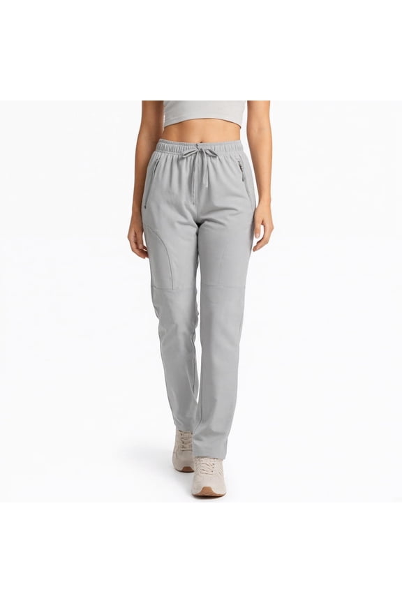 Women's Hiking Pants-Lightweight Quick Dry Cargo Pants Casual Safari Work Travel Outdoor Clothes Lilac Gray XS