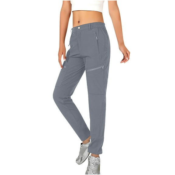 Women's Hiking Pants Lightweight Quick Dry Outdoor Athleisure Pants High Waisted Plus Size Cargo Joggers Trousers