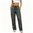 thumbnail image 1 of Women's Hiking Pants, Lightweight Soft Travel Cargo Trousers, Straight Leg Baggy Hiking Pants with Zipper Pockets, Casual Outdoor and Daily Work Cargo Pants, Athletic Casual Clothes Dark Gray, 1 of 4