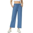thumbnail image 1 of Neiku Lightweight Wide Leg Pants for Women High Waisted Loose Casual Lounge Travel Work Yoga Sweatpants Blue M, 1 of 8