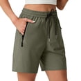 thumbnail image 1 of Women's Hiking Shorts Stretch Lightweight Quick Dry Athletic Comfy Summer Long Shorts with 2 Zipper Pockets, 2XL, 1 of 3
