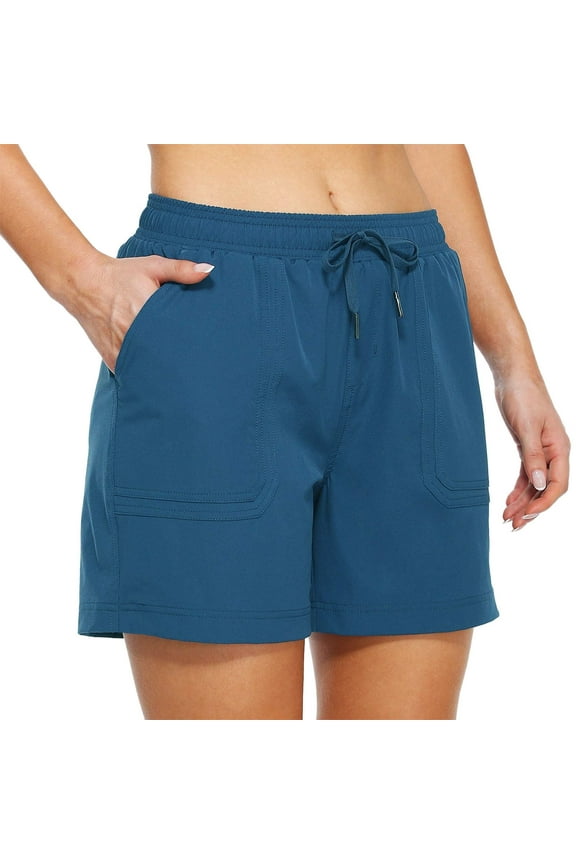 Women's Hiking Shorts with Pockets Quick Dry Lightweight Outdoor Summer Shorts for Women Fishing Climbing Blue M