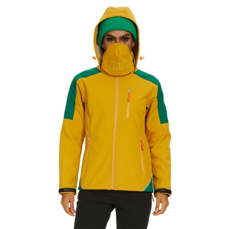 Women's Hiking Softshell Fleece Lined Midlayer Jacket - Yellow