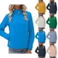 thumbnail image 1 of Women's Hiking Windbreaker Hoodless Long Sleeve Casual Trench Coat Travel Outdoor Jacket, 1 of 7