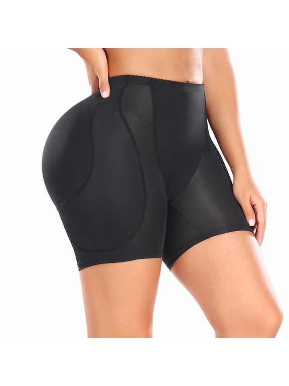 Women's Hip Padded Shapewear Booty Lifter Butt Enhancer Panties Fake Butt Padded Underwear Shorts with Removable 4 Thicker Pads