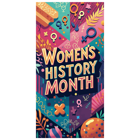 Women's History Month Floral Celebration Stars Background Backdrop Banner Decorations Photography Props Party Supplies Events Display