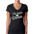 thumbnail image 1 of Women's History Month Shirt for Her The Future is Women V Neck Tee Feminist Outfit Graphic Novelty Tshirt for Mom Wife, 1 of 4