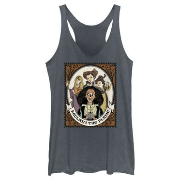 Women's Hocus Pocus 2 Reclaim the Flame Stamp  Racerback Tank Top Navy Blue Heather X Small