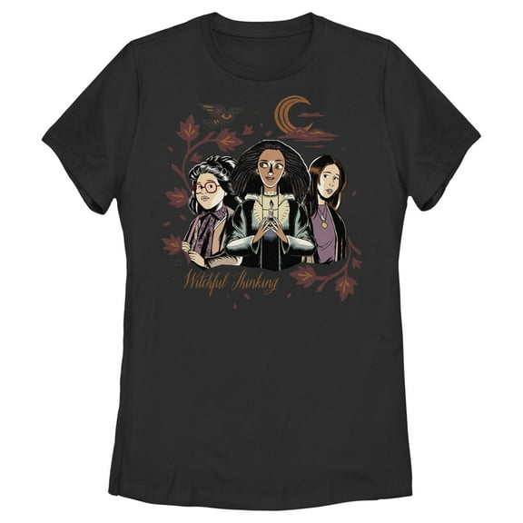 Women's Hocus Pocus 2 Witchful Thinking Graphic Tee Black X Large