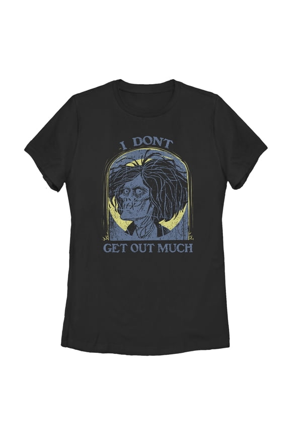 Women's Hocus Pocus Billy Zombie Get Out Much Graphic Tee Black Small