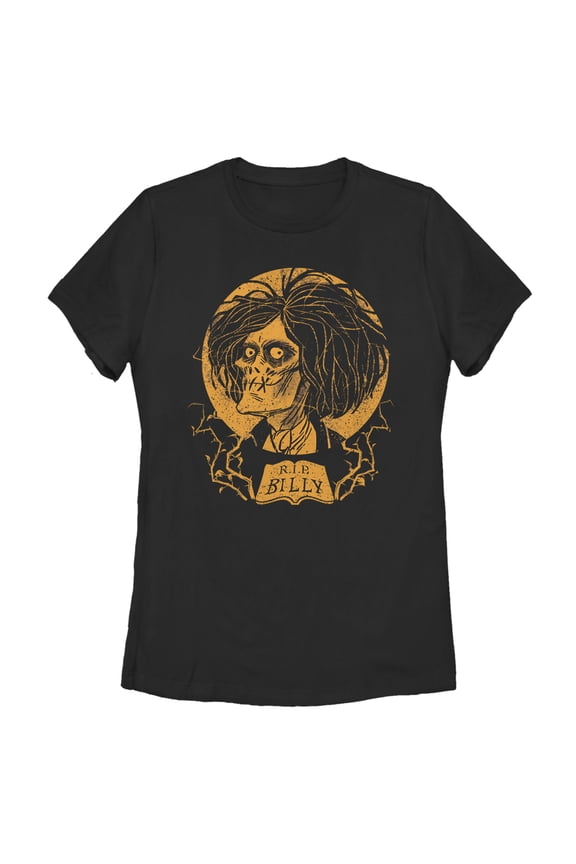 Women's Hocus Pocus Billy Zombie Portrait Graphic Tee Black Medium