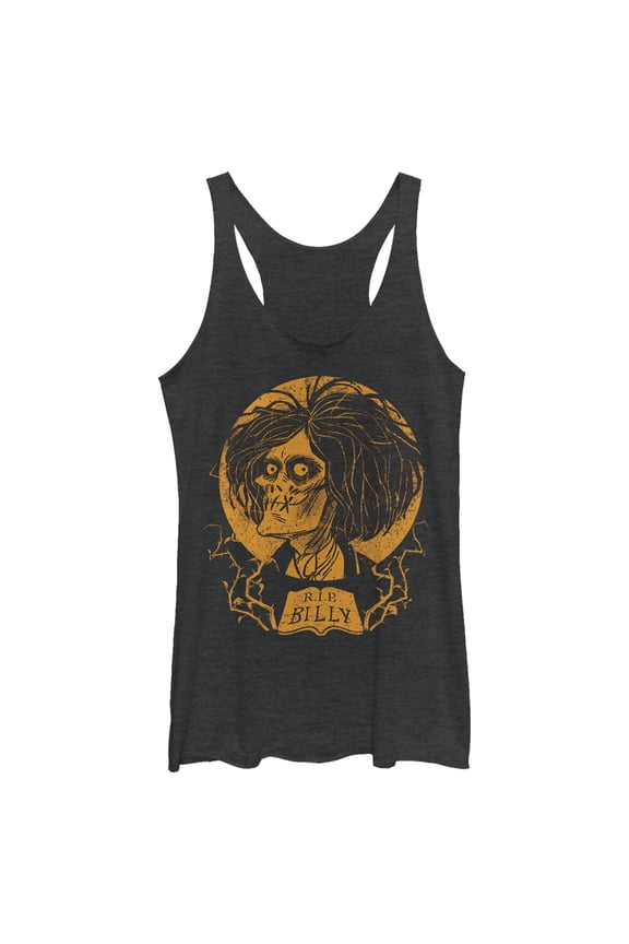 Women's Hocus Pocus Billy Zombie Portrait Racerback Tank Top Black Heather Small