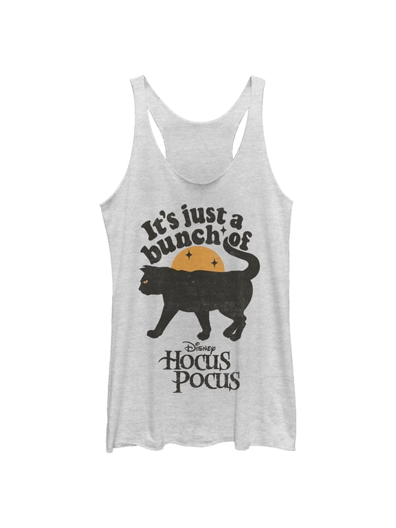 Women's Hocus Pocus Binx Cat Racerback Tank Top White Heather 2X Large
