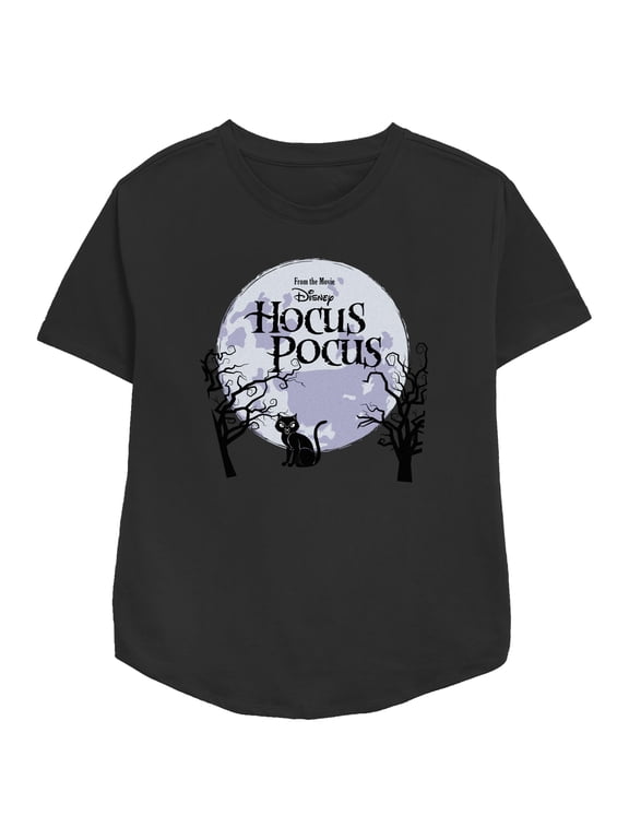 Women's Hocus Pocus Binx Logo Graphic Tee Black Large