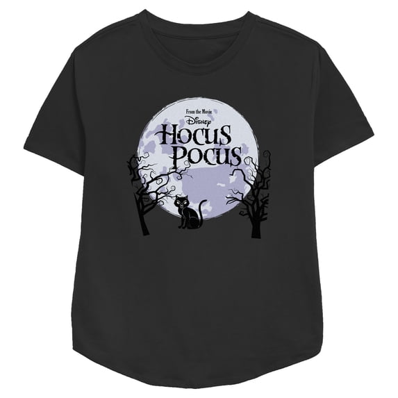 Women's Hocus Pocus Binx Logo Graphic Tee Black X Large