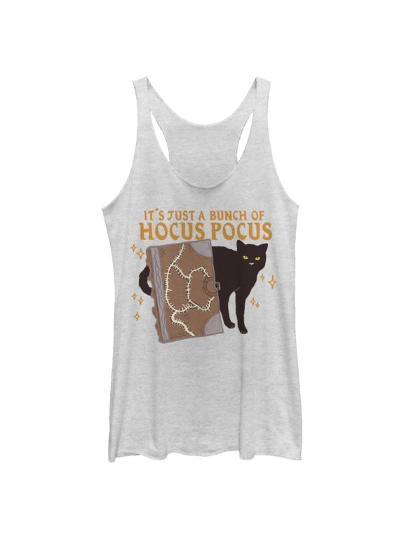 Women's Hocus Pocus Binx Spellbook Racerback Tank Top White Heather X Large