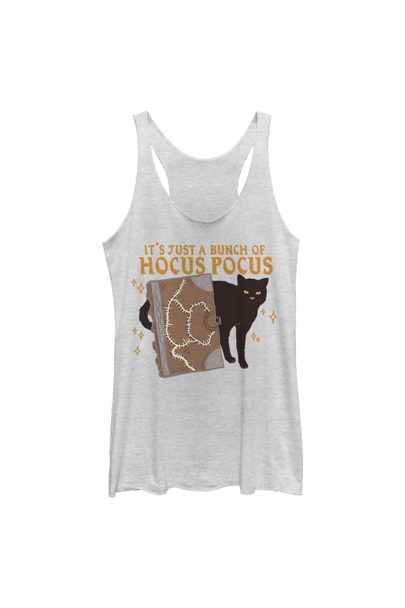 Women's Hocus Pocus Binx Spellbook Racerback Tank Top White Heather X Small