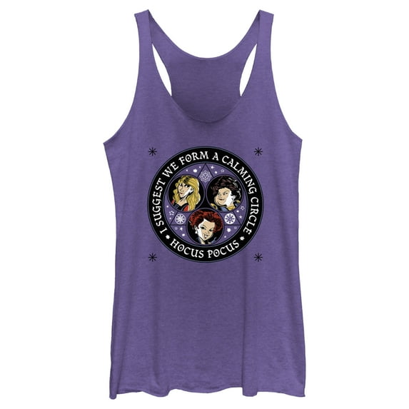 Women's Hocus Pocus Calming Circle Racerback Tank Top Purple Heather X Large