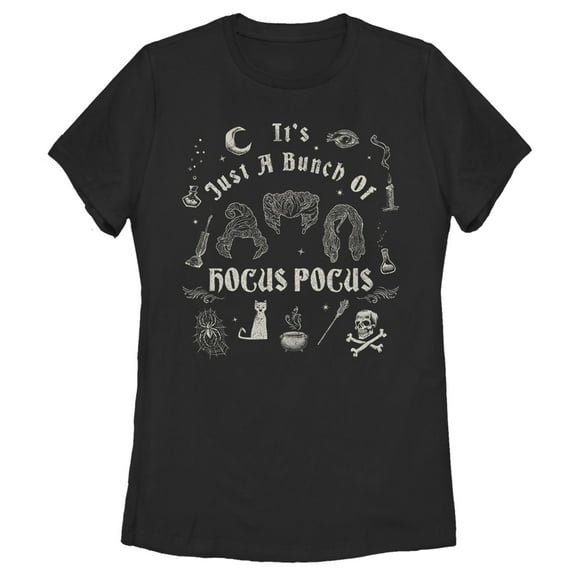 Women's Hocus Pocus It's Just a Bunch of Hocus Pocus Icons Graphic Tee