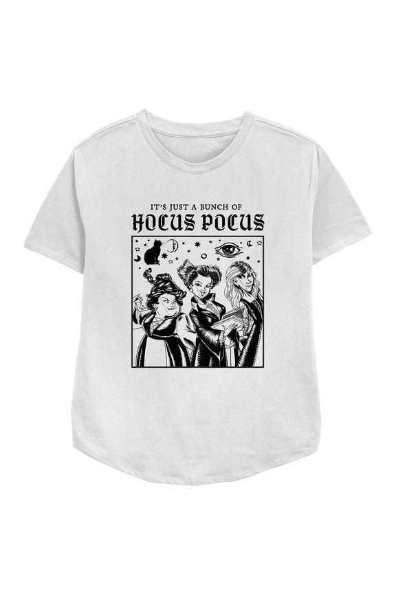 Women's Hocus Pocus Just a Bunch of Sanderson Sisters Graphic Tee White Medium