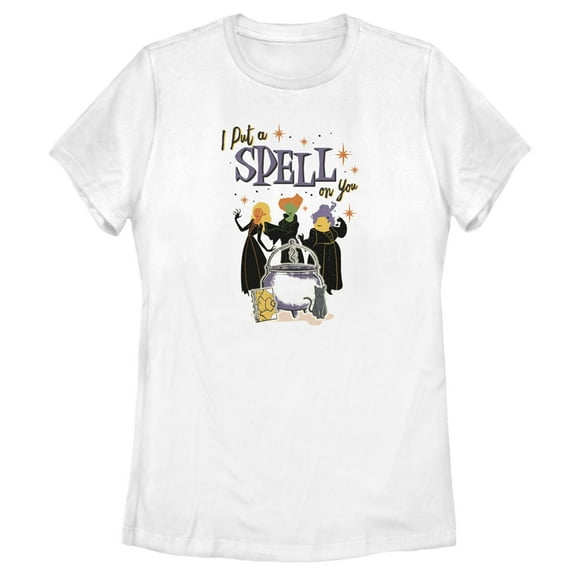 Women's Hocus Pocus Put a Spell on You Cauldron  Graphic Tee White Small