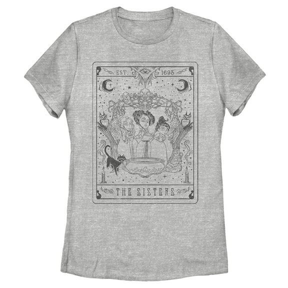 Women's Hocus Pocus Sanderson Sister Tarot Card Graphic Tee Athletic Heather Medium