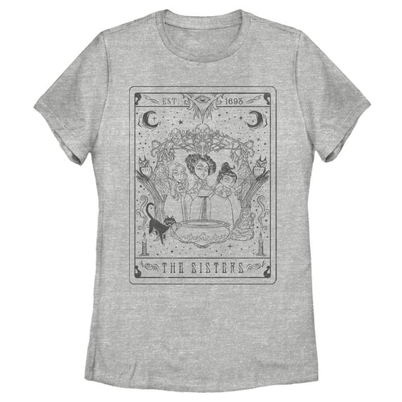 Women's Hocus Pocus Sanderson Sister Tarot Card Graphic Tee Athletic Heather Small