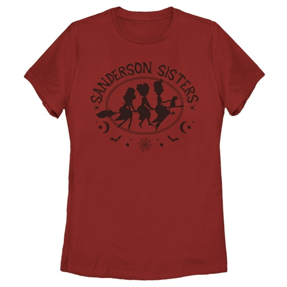 Women's Hocus Pocus Sanderson Sisters Broom Silhouette  Graphic Tee Red X Large