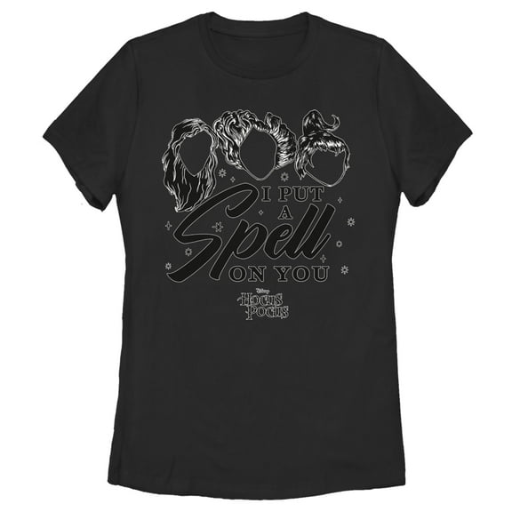 Women's Hocus Pocus Spell on You Silhouette  Graphic Tee Black Large