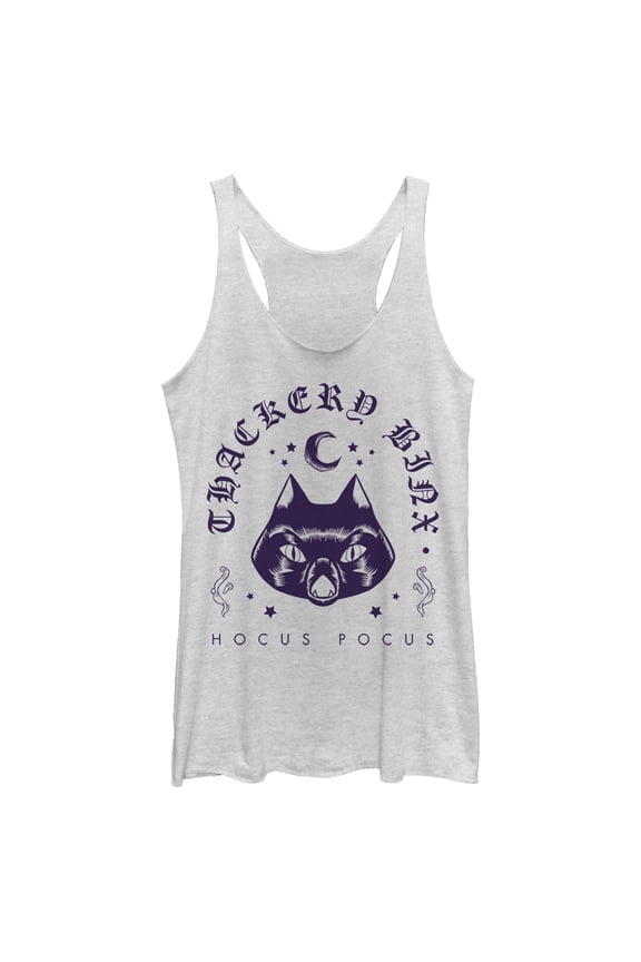 Women's Hocus Pocus Thackery Binx Protector  Racerback Tank Top White Heather X Small