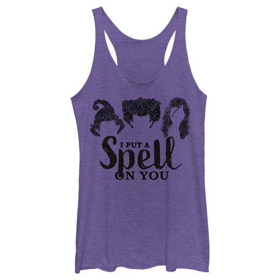 Women's Hocus Pocus Witch's Spell on You Racerback Tank Top Purple Heather Small