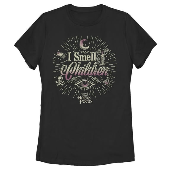 Women's Hocus Pocus Witches Smell Children Graphic Tee Black 2X Large