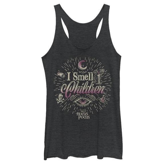Women's Hocus Pocus Witches Smell Children Racerback Tank Top Black Heather X Small