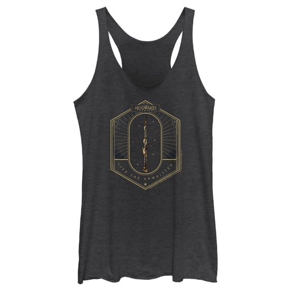 Women's Hogwarts Legacy Live the Unwritten Racerback Tank Top Black Heather Large