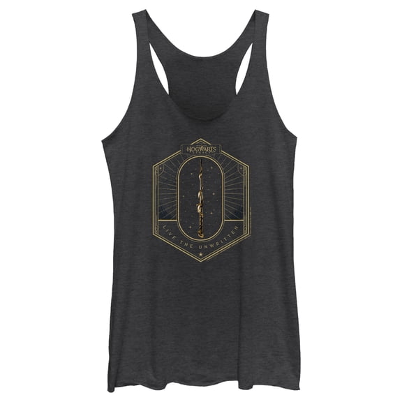 Women's Hogwarts Legacy Live the Unwritten Racerback Tank Top Black Heather Large